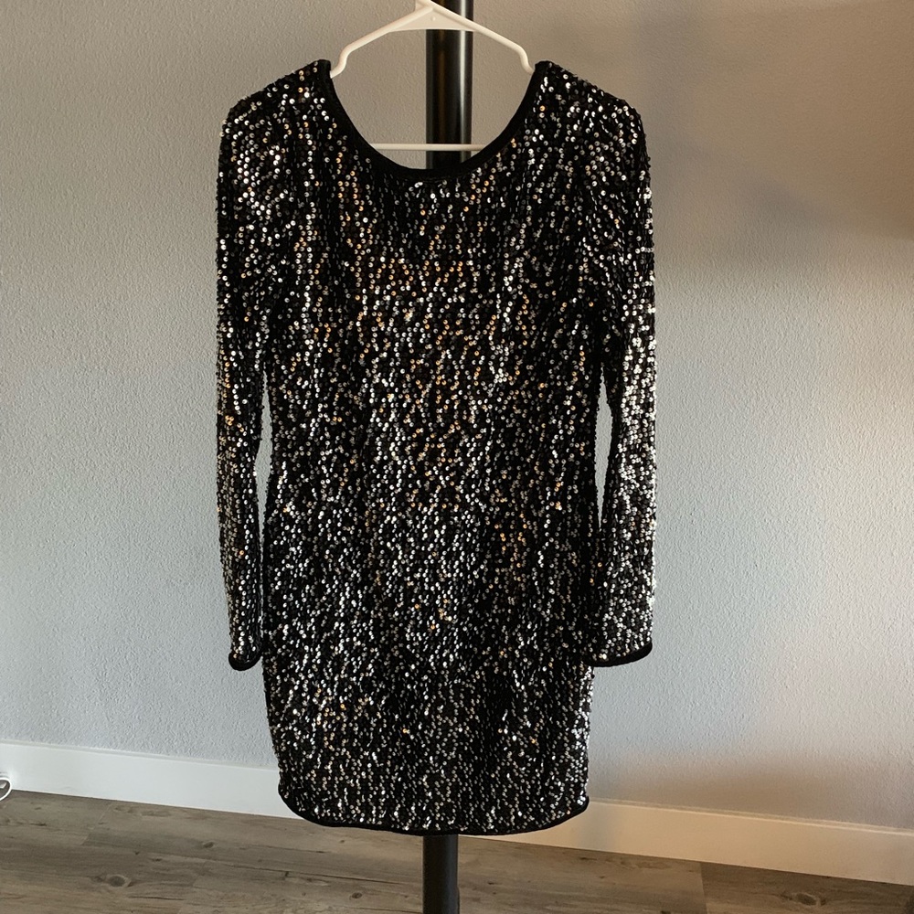 Black sequined dress